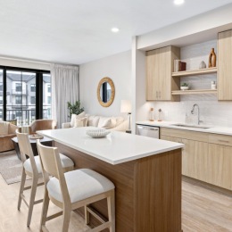 Well-lit kitchen with ample counter space