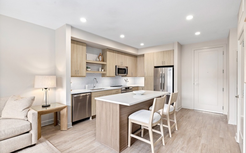 Well-lit kitchen with ample counter space